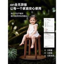 实木凳子家用厨中餐凳客厅现代式房简约可圆凳叠放方凳矮RNT凳椅