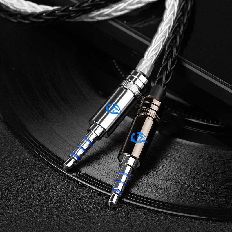 倾音坊蒂铜极光镀銠铜3.5四级级镀平衡插头蒂佬3.5OWM四插头