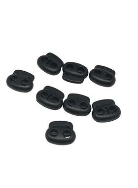 厂家现货绳弹簧扣料调节松紧带穿绳无品牌/塑卡抽单双孔圆形黑色