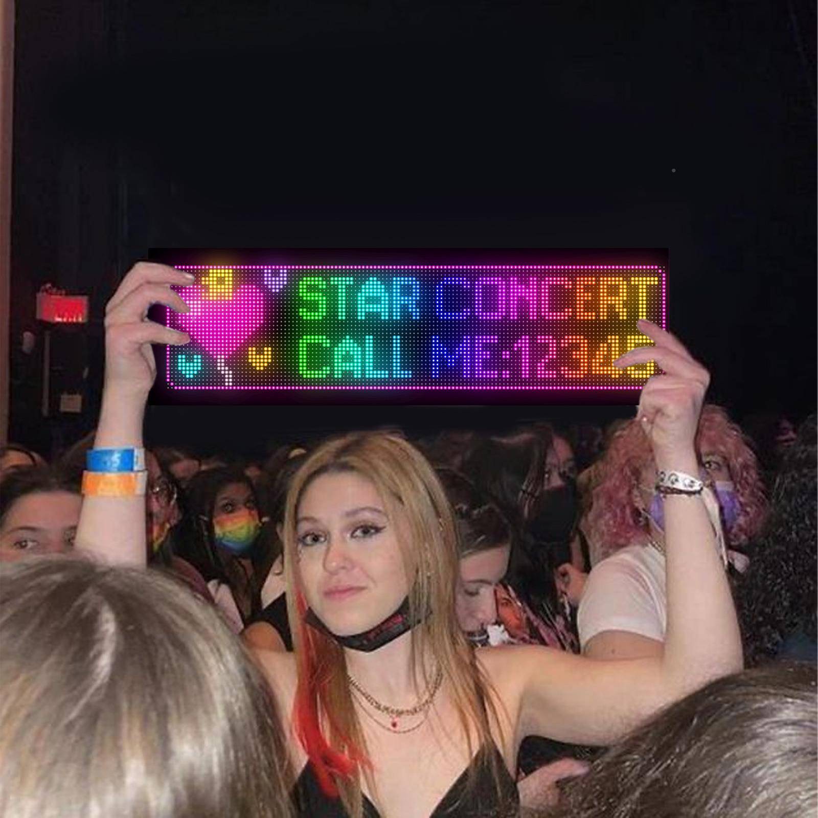 LE双D广告屏全彩显示滚柔性屏门店招牌走字排免安装OZD显示器动高