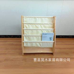 适3合岁以 跨境儿童儿童书架书架质帆布吊带书带架木儿童家具深袖