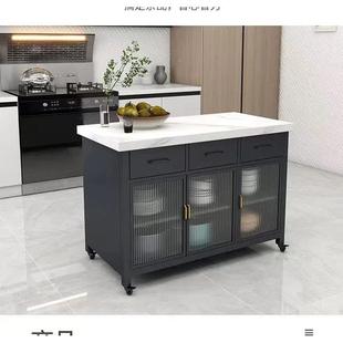 厨房中岛台 中石岛台餐桌一轻体215可移开动家用大理餐边柜奢放式