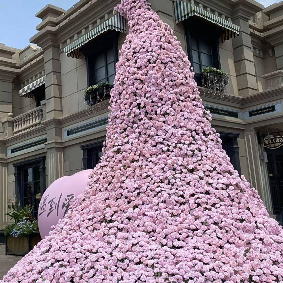 小黎布仿真花粉红玫瑰花墙绢布花婚庆饰酒店65915230居家巴背景装