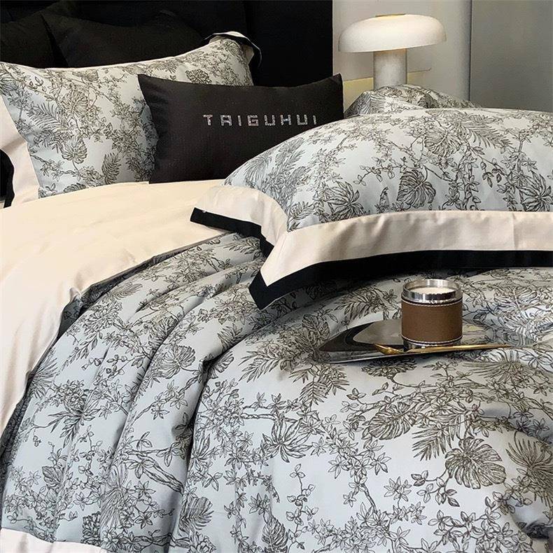 100支件长绒棉数码JRR印花双拼美式四件套春床纯棉四夏套全棉被套