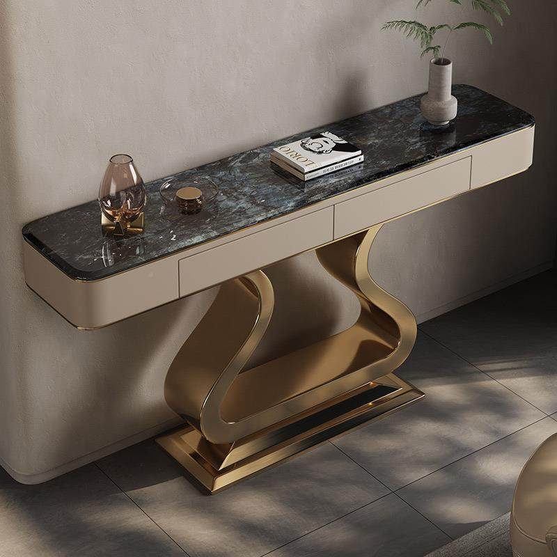 进口理石玄关台入户对门隔44422断柜置大物端台过道柜大景理石正