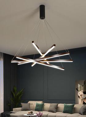 110V复式楼现代简约别D墅客厅轻灯奢挑吊pj604公寓楼梯LE线条吊灯