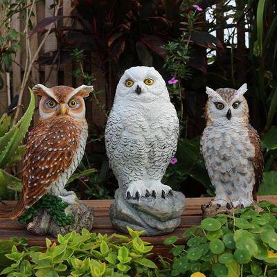 花摆件头鹰动物雕塑树脂园模型庭院阳台猫装客厅tb-65120落地工艺