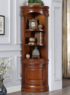 美式角柜柜墙角UPN柜客厅实角物木三角欧式角落柜酒转置物架卧室