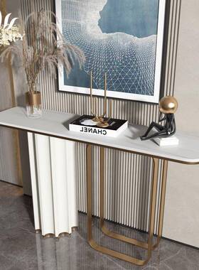 火合意式轻奢岩板玄关后台现代简约入户端景台VPT玄桌关中百式玄
