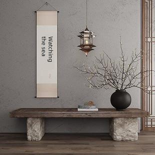 Wabi 长凳实木条形箱子窄凳入口桌入口区彷石景观端景桌 Sabi风格