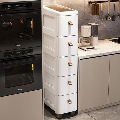 多层厨房夹缝收纳柜18/25/30cm化妆室窄缝收纳柜置物架抽屉缝隙柜