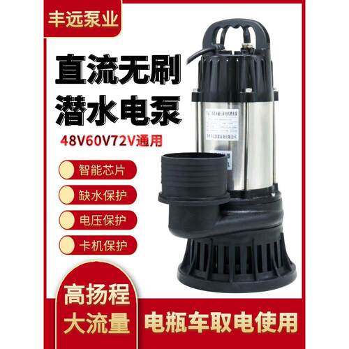 48V60伏无刷直流潜水泵农业灌溉电动汽车水泵大流量2英寸2.5英寸3
