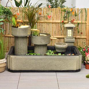 大型假山流水喷泉庭院装饰院子户外室内花园鱼池造景山水景观瀑布