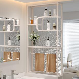 化妆室半墙隔断屏风干 干湿分离设计客厅洗漱台浴室置物架简约轻