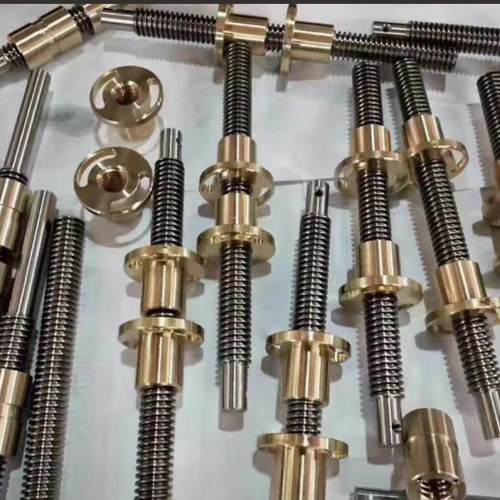 来图定制梯形丝杆螺母套装正反牙螺纹丝杆法兰铜