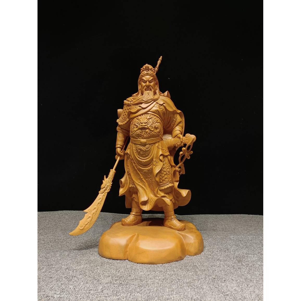 关公木雕实木客厅雕刻入口摆件关羽二业关胜第君家居装饰精品