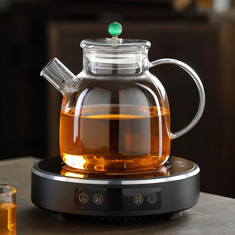 加厚全玻璃烧水壶大容量养生壶新款黑晶炉家用花茶煮茶壶茶器套装