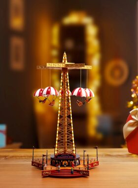 美国Mr.Christmas圣诞先生游乐场系列降落伞音乐盒送朋友家人礼物