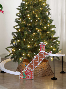 Mr.Christmas圣诞树节装饰姜饼滑雪轨道大型电动场景布置商场酒店