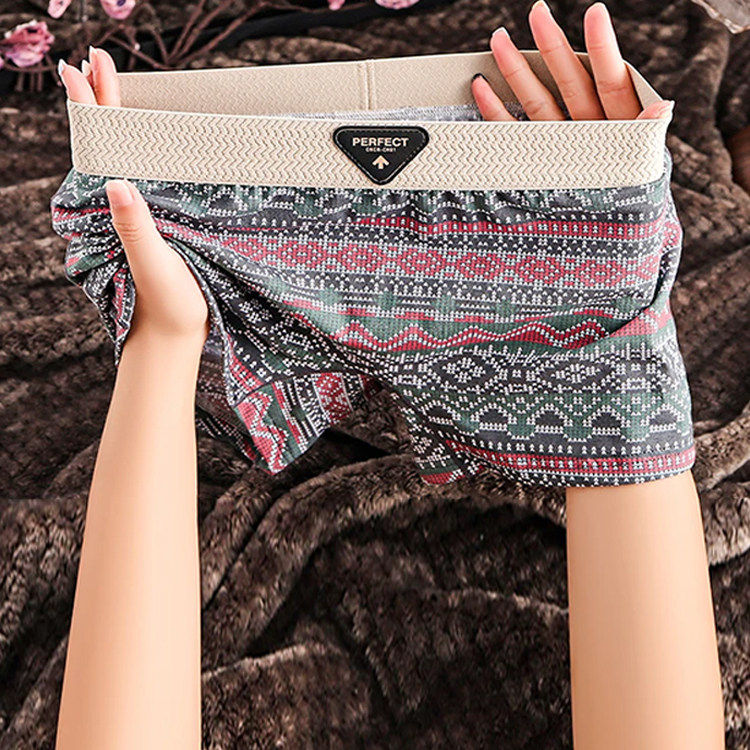 复古民族风内裤女士纯棉抗菌2025新款防走光无痕四角女生平角短裤,女士内衣/男士内衣/家居服,平角裤,淘宝优惠券,粉丝福利购,淘宝优惠卷