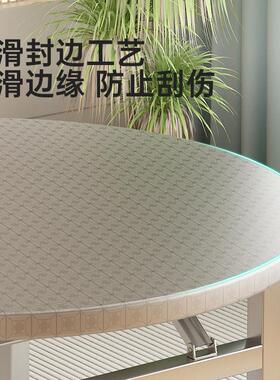 折叠餐桌不锈钢桌子饭店10人12人吃饭圆桌便携式新型不锈钢折叠桌