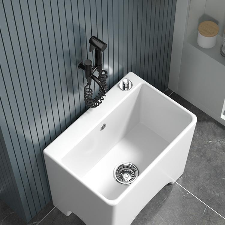 J^阳台高脚陶瓷拖把池庭院大号四脚拖布池家用卫生间小号