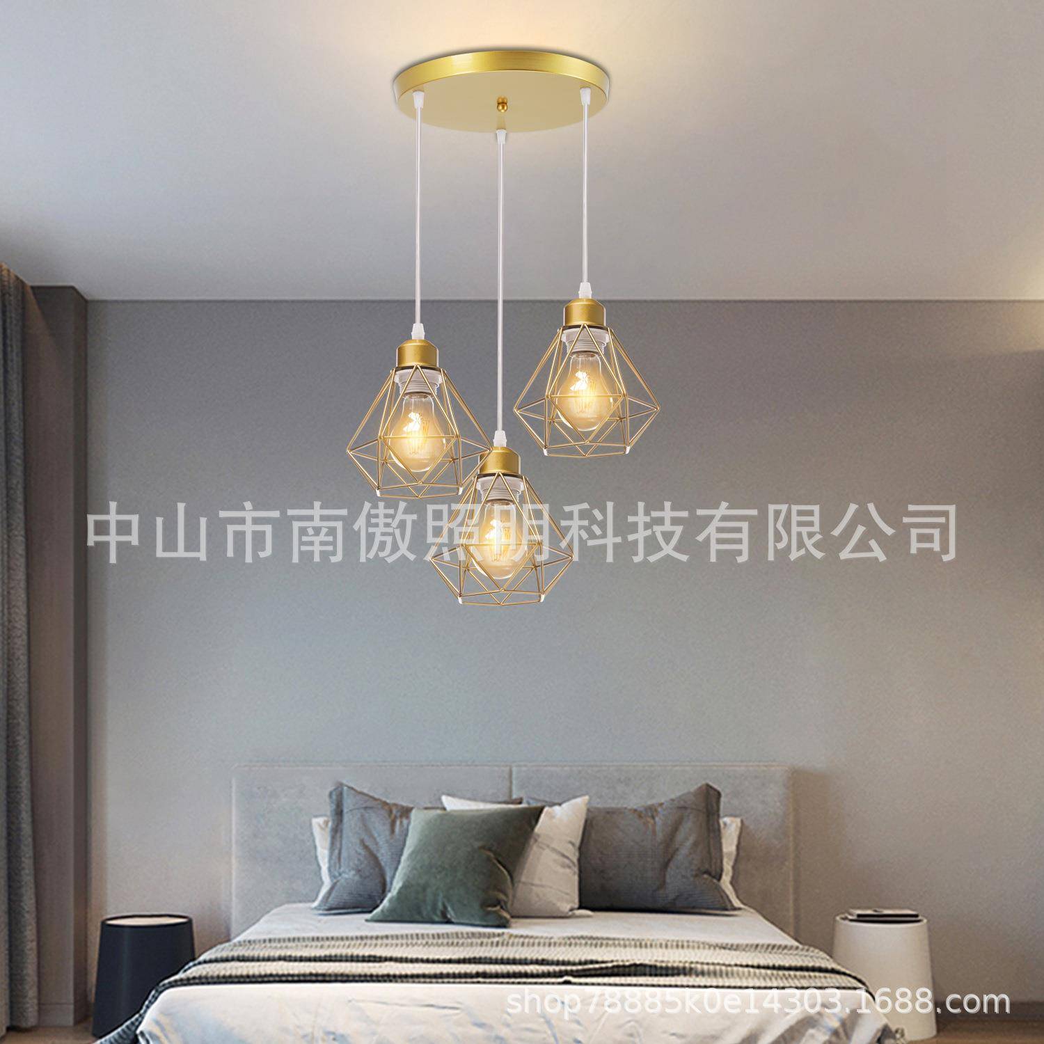 新北款欧卧194室ld吊灯轻奢家居代餐e厅楼道装饰灯现书房吧台铁艺