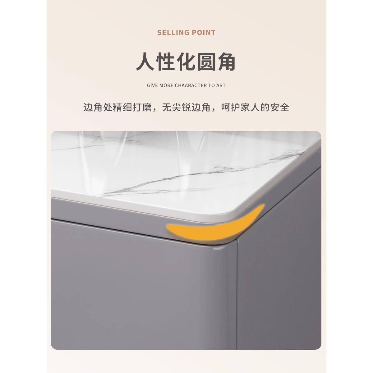 烤漆板床头边012柜轻奢现代简约室极简高端全实木床柜整装岩卧储