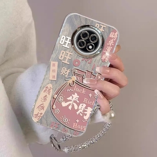 创意来财文字 max带手链gta6个性 适用OPPOA6GT手机壳PLL110新款 A6Max软硅胶保护套5G镜头膜全包防摔TG新年女款