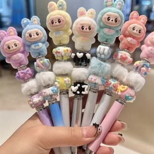 超级可爱的水性书写快干学生黑色笔