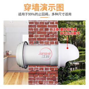 外墙防风帽单向阀160止回阀油烟机防风烟可伸缩180排气管厨房烟道