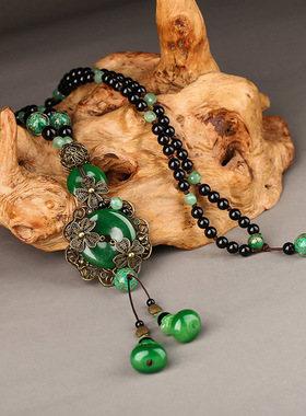 毛衣链吊坠挂件配饰2023年新款女干青毛衣链项链复古民族风装饰