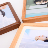 方5 12寸木质字画相簿框架 正方形实木相框摆台挂墙圆角