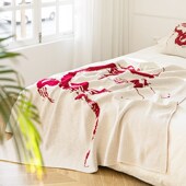 2024龙年限定沙发毯办公室午睡毯中式 红色毯子加厚盖毯新年送礼