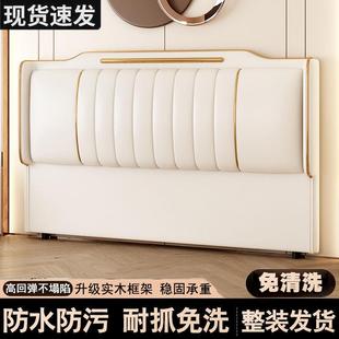 床猫爪新款 软头简约现代实木轻头奢背包板NAP靠背落床地超薄床头
