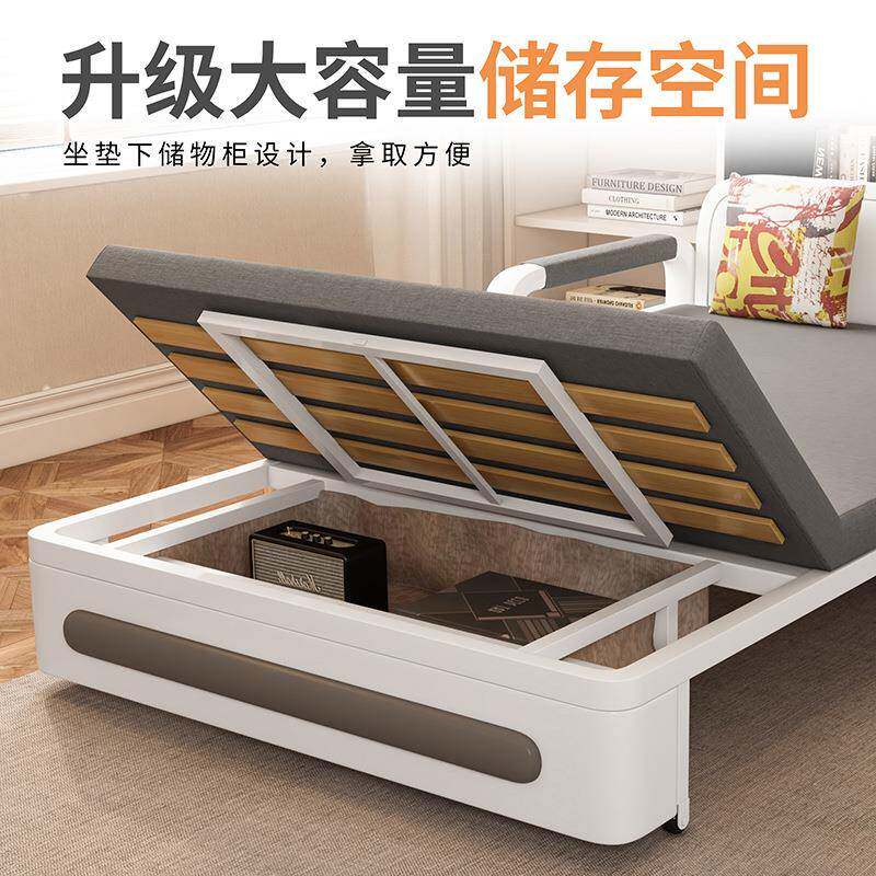 可折叠沙发床一体用简F98S5666客厅多两功能家用沙发易单人布艺储