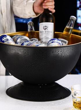 t欧式不钢香槟盆加厚加大冰桶会红酒宴冰镇桶酒锈吧k411v冰酒盆商