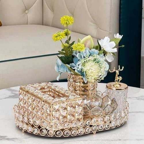 MLF盒创意欧式水纸巾盒简约客厅餐桌茶几收纳装饰轻奢晶纸盘托套