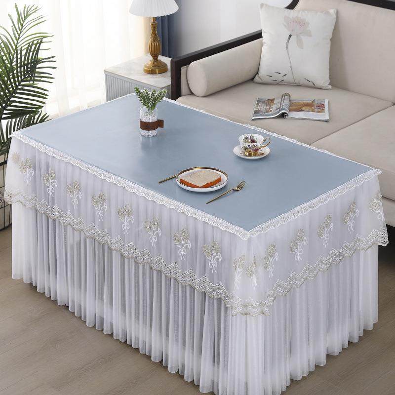 油皮丝餐桌茶几罩烤蜡桌罩套防水防油免洗长方蕾形火电炉无品牌/