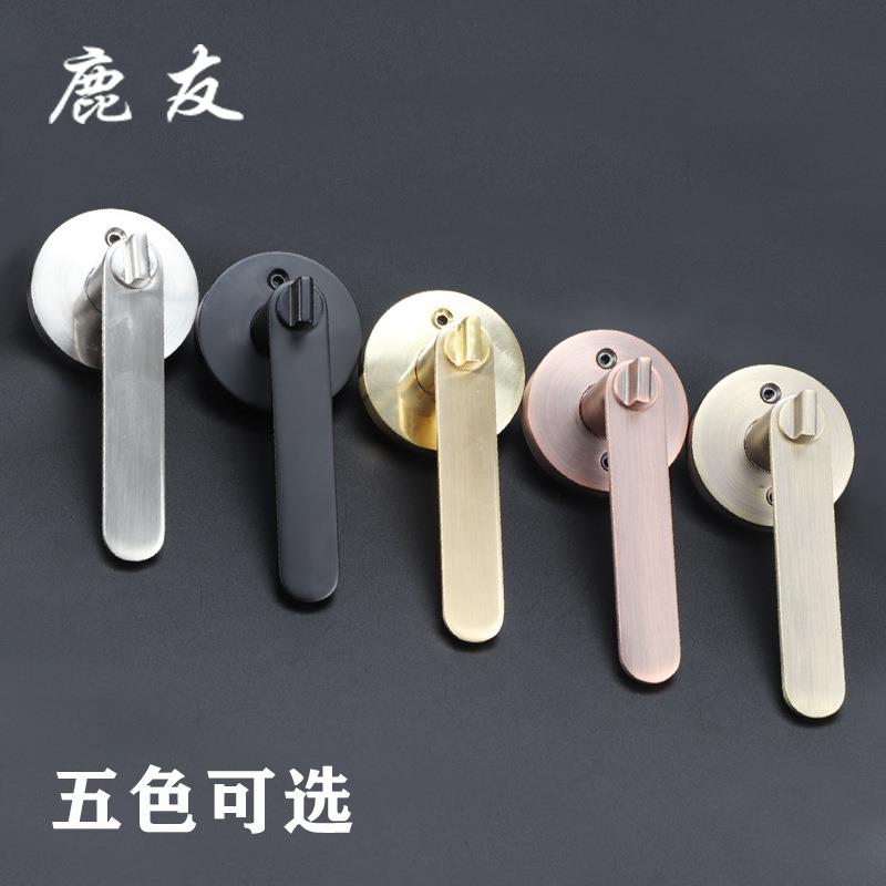 卫生间门锁卧室房门锁木门锁黑色球形锁三杆式门把手无钥匙执手锁