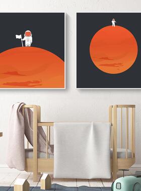 航天员卡通儿房装画2020150轻间奢卧室挂画创意童房墙饰面装饰个