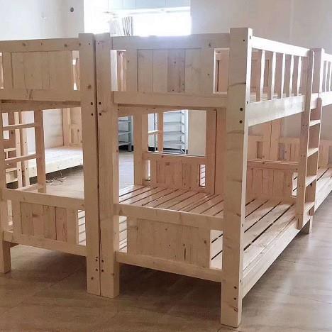 员工宿下旅舍实双层公寓床寝室木高低上铺社松木OQB宿舍床