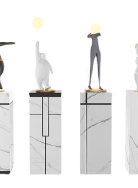 边落地件大理石花现代置物KX-67019架摆几轻奢岩子走客厅廊装饰板