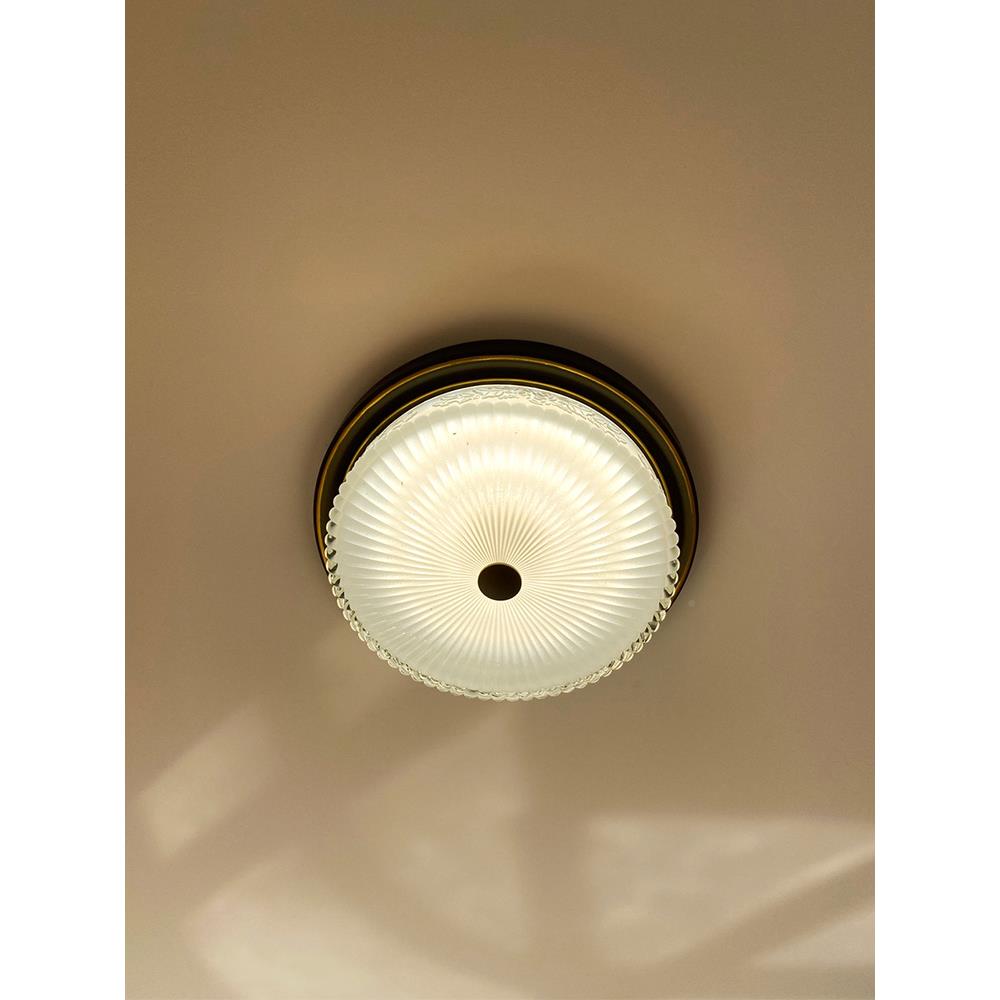 古式美吸顶灯铁艺仿玻璃玄关灯小卧室阳灯F76MT797台黑色LED变光