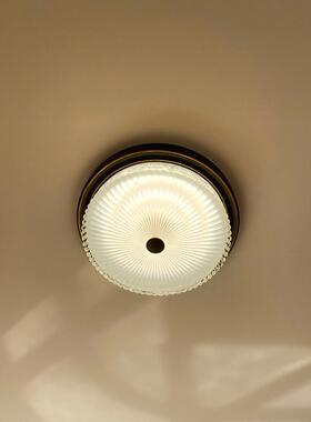 古式美吸顶灯铁艺仿玻璃玄关灯小卧室阳灯F76MT797台黑色LED变光