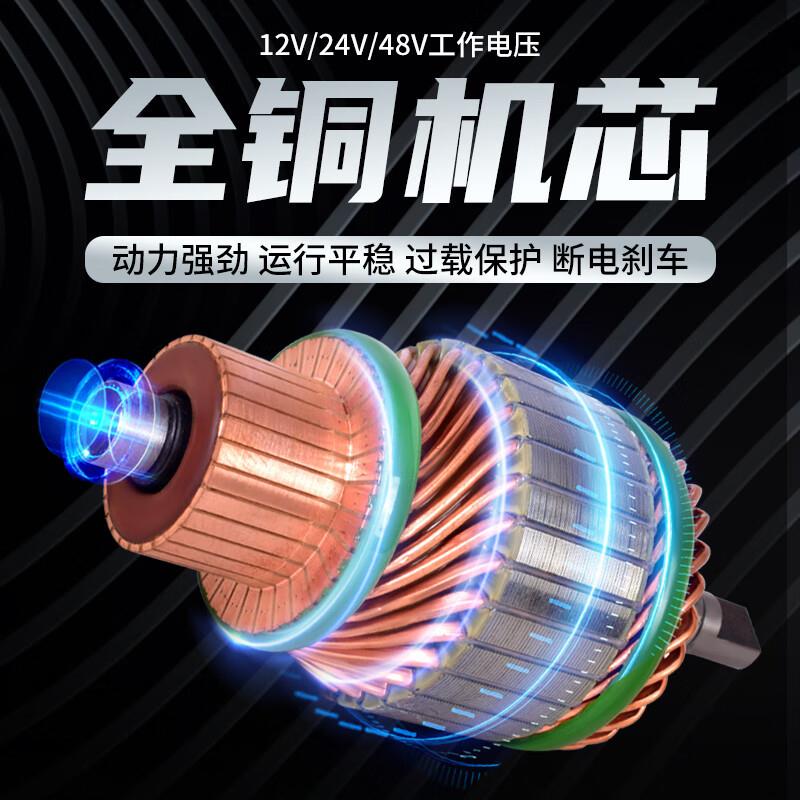 电动绞盘12V24V220v车载越野车拖车牵引3000磅手柄遥控电机绞盘