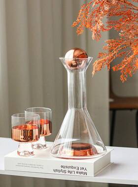 现代约轻餐奢Z04849红酒醒品酒器摆件客厅厅酒柜威士简忌酒壶装饰