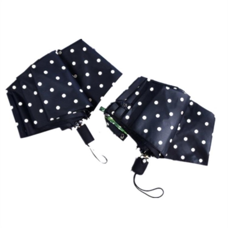 日系小清新自动伞k简约圆点创意黑胶防晒遮阳伞加印logo雨伞广告
