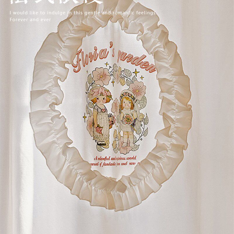 韩式法式田园白色浪漫蕾丝贴花公主风卧室阳台窗帘女孩房隔断半帘