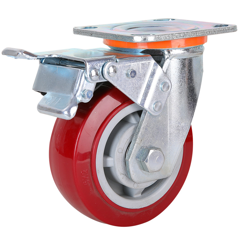 重型脚轮4寸5寸6寸8寸聚氨酯万向轮工业手推车耐磨载重轱辘轮子